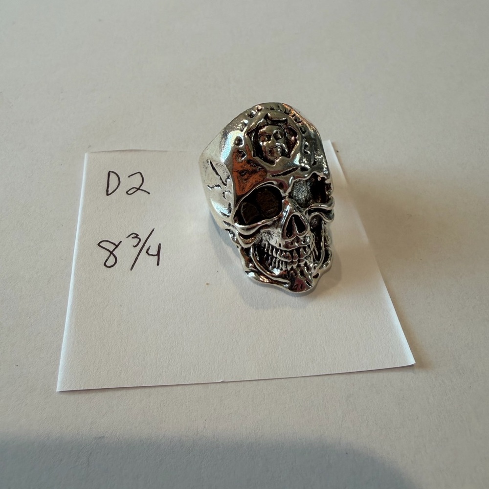 Men Biker Ring Skull‎ Ring Stainless Steel Size 8.3/4